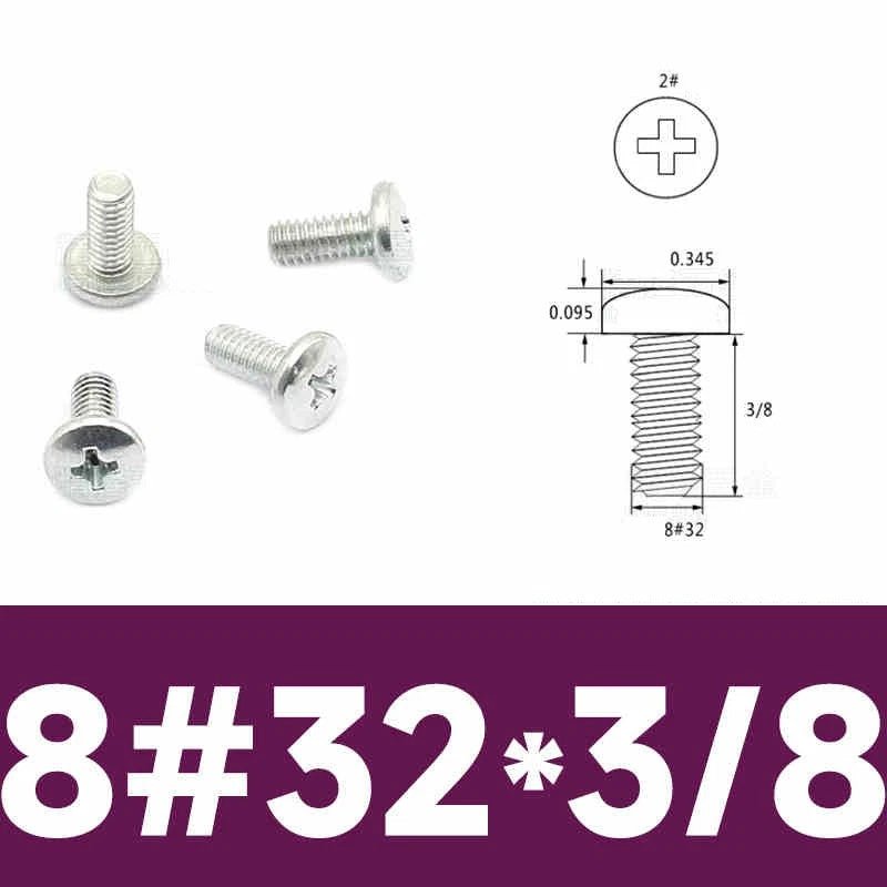 8 - 32 UNC Phillips Pan Head Machine Screws | Multi - Finish Zinc & Nickel Plated - HomeDIYer