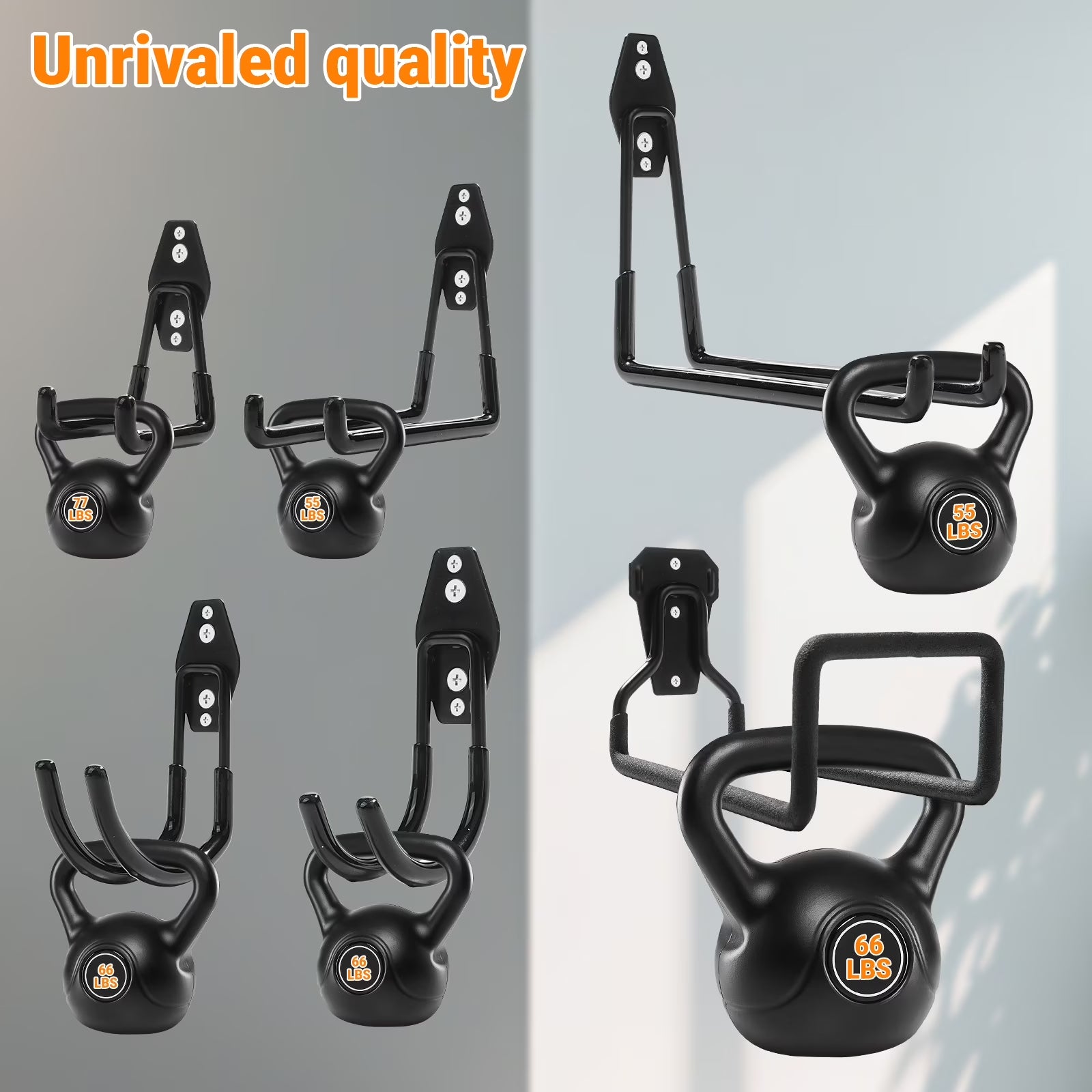 12-Pack Heavy Duty Garage Hooks – Wall Mount Organizer with Anti-Slip Coating for Bikes, Ladders & Garden Tools