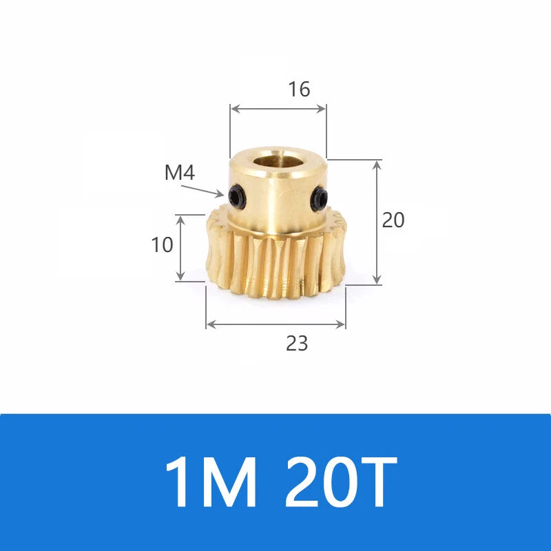 Brass Worm Wheel Gear 1/1.5 Modulus Transmission Gear Worm Rod Worm Gear Shaft
