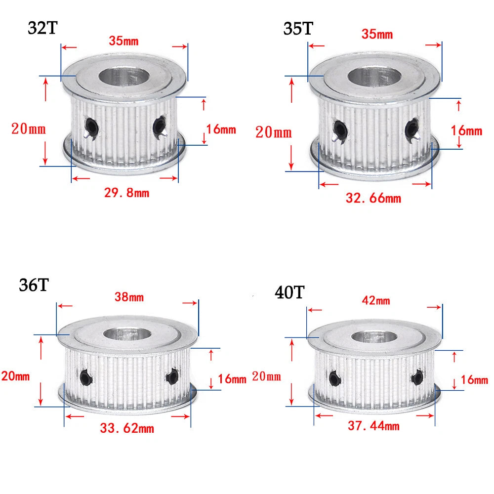 3M Timing Belt Drive Pulley AF-Type Pitch 3mm For CNC Step Motor 12~40 Teeth