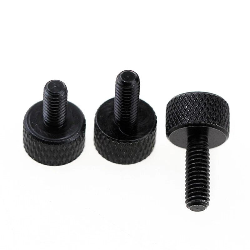Knurled Thumb Screws Carbon Steel Round Hand Grip Knob Bolts M3 M4 Black Silver - HomeDIYer