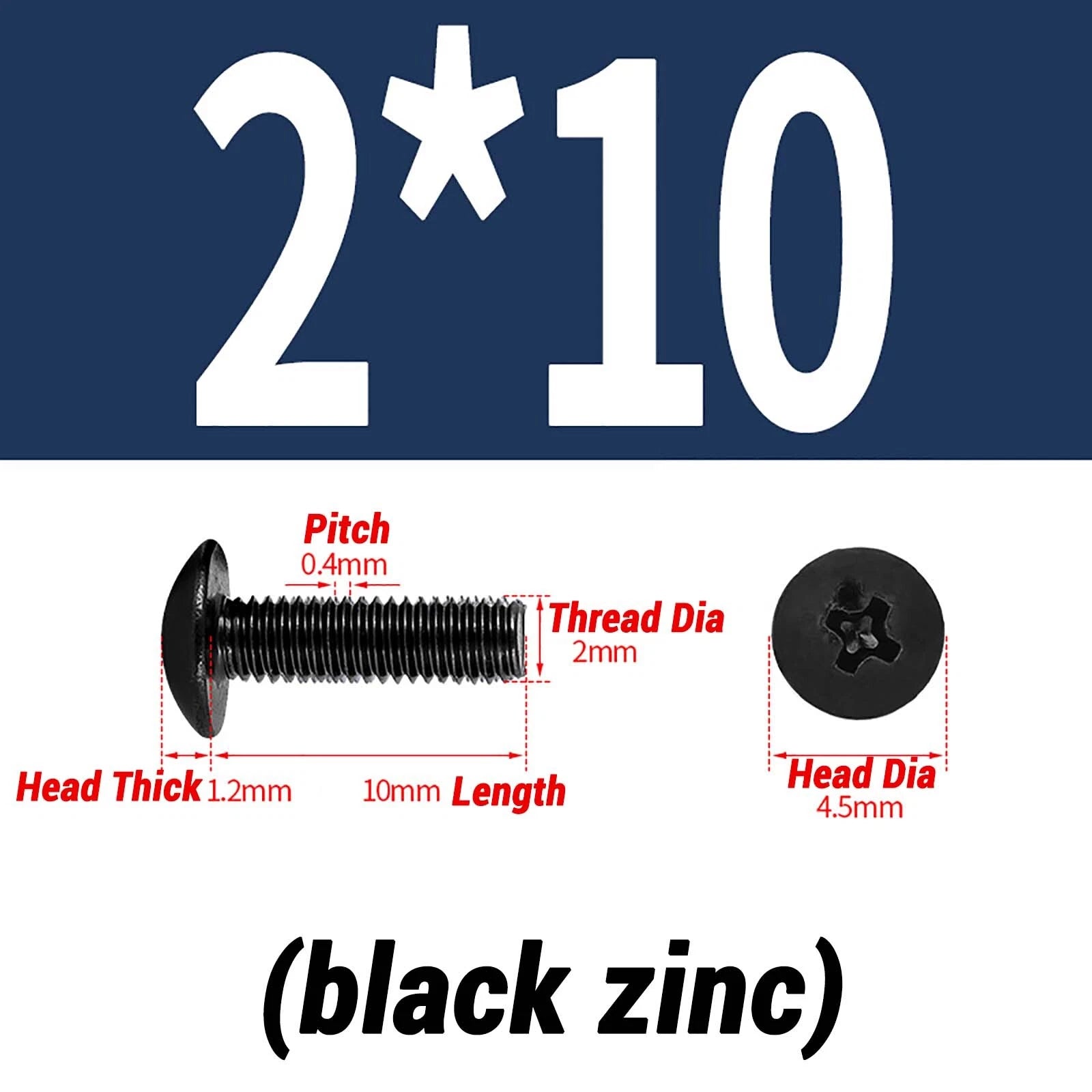 M2–M6 Pan Head Self‑Tapping Sheet Metal Screws – Black Oxide Carbon Steel