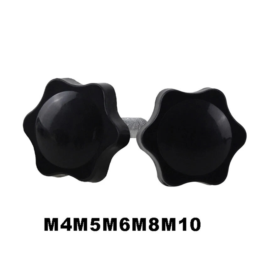 M4-M10 Plastic Star Thumb Screws with Carbon Steel Bolt – Hand Knob Fasteners