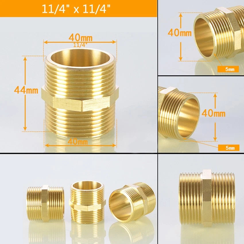 BSP Male Thread Reducer Nipple — Brass Pipe Fitting Connector Adapter