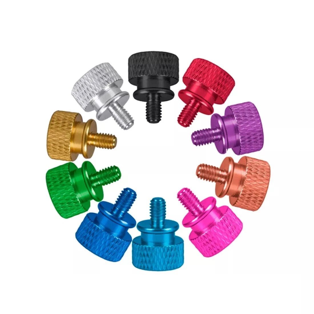 M3.5–M6 Anodised Aluminium Knurled Thumb Screws – Hand Grip Knob Bolts (Colourful, PC Modding, DIY) - HomeDIYer