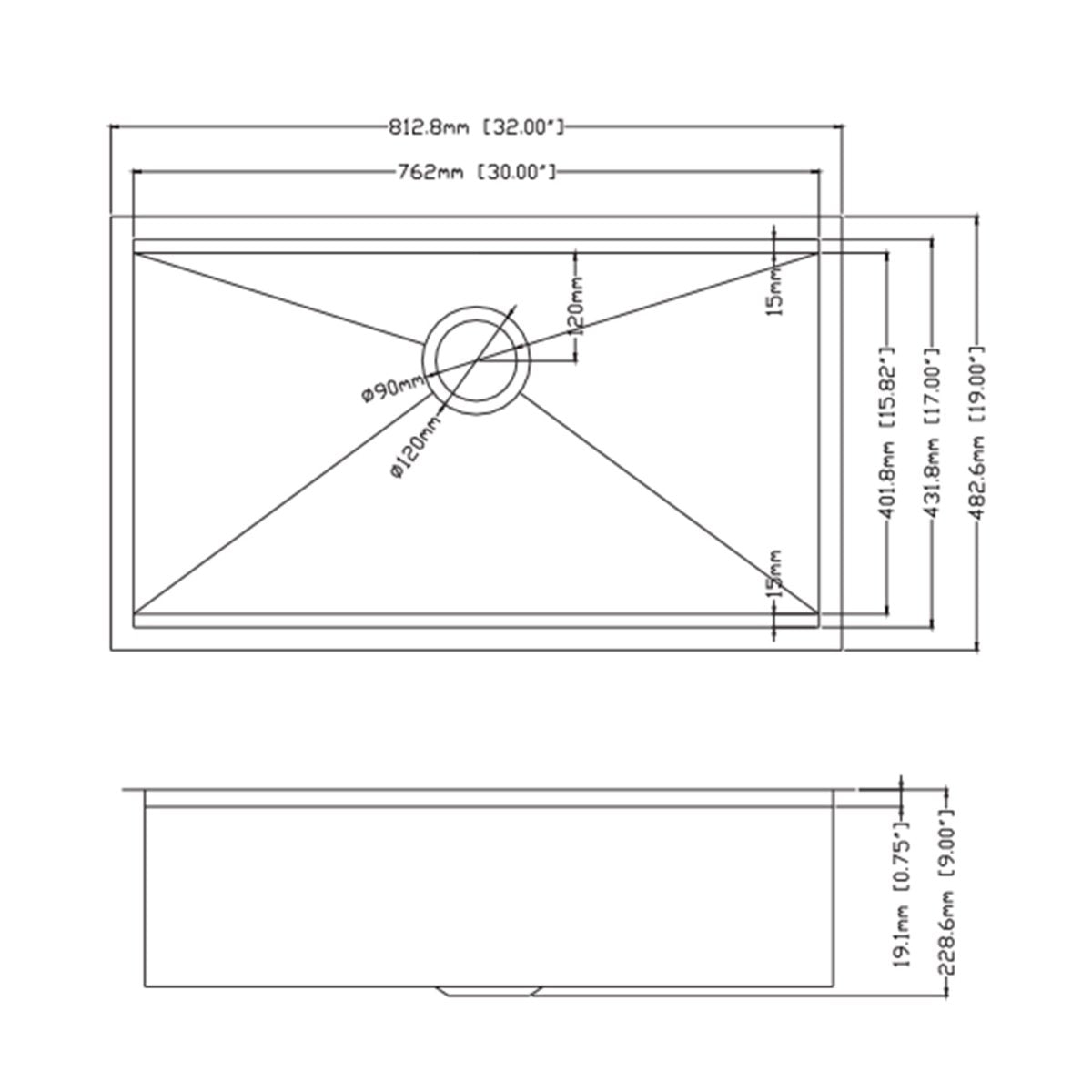 32x19 Inch Kitchen Sink Stainless Steel Single Blow Workstation Underment Kitchen Sink 18 Gauge - HomeDIYer