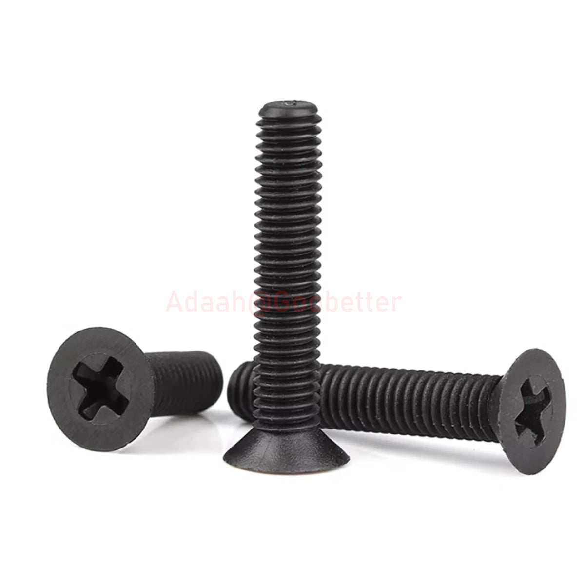 Black Plastic Phillips Flat Head Machine Screws — M2.5 to M8, Multiple Lengths - HomeDIYer