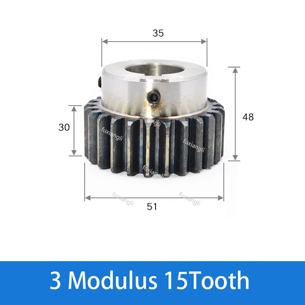 3 Mod 14-30Tooth Spur Gears pitch 9.42mm 45# Steel With Keyway Pinion Motor Gear