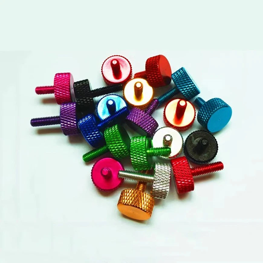 M3*5/6/8/12/20/25/35/40/50mm Aluminum Alloy Bolts Knurled Flat Head Thumb Screws