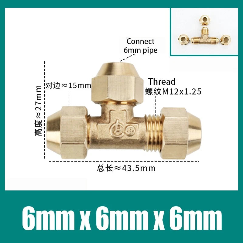 Brass Compression Tee Fitting — Male T-Piece Connector for Copper & Plastic Pipe