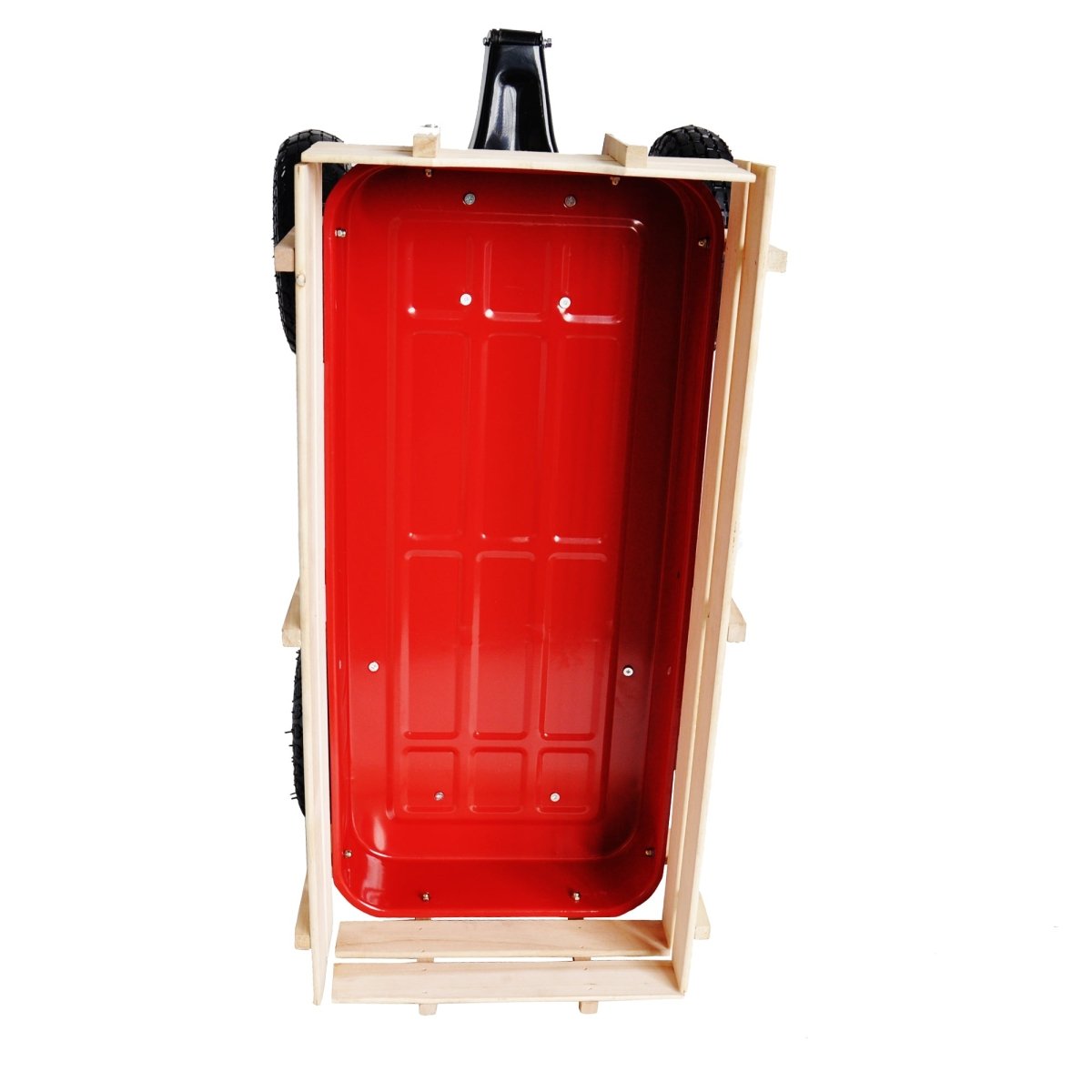 outdoor sport wagon tools cart wooden side panels air tires Wagon (red) - HomeDIYer