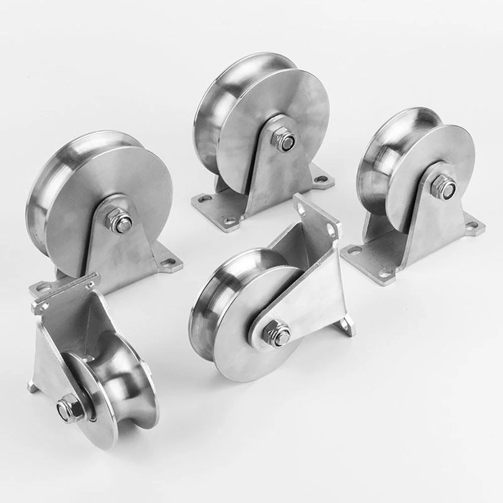 Stainless Steel Pulley U V H Groove Shape Roller Wheels Idler Pulley Wheel Large