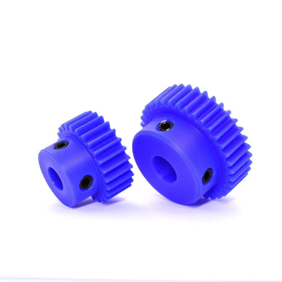 1 Modul Blue Nylon Spur Gear 15-60T Bore 5-12mm Pinion Gear With Step Motor Gear