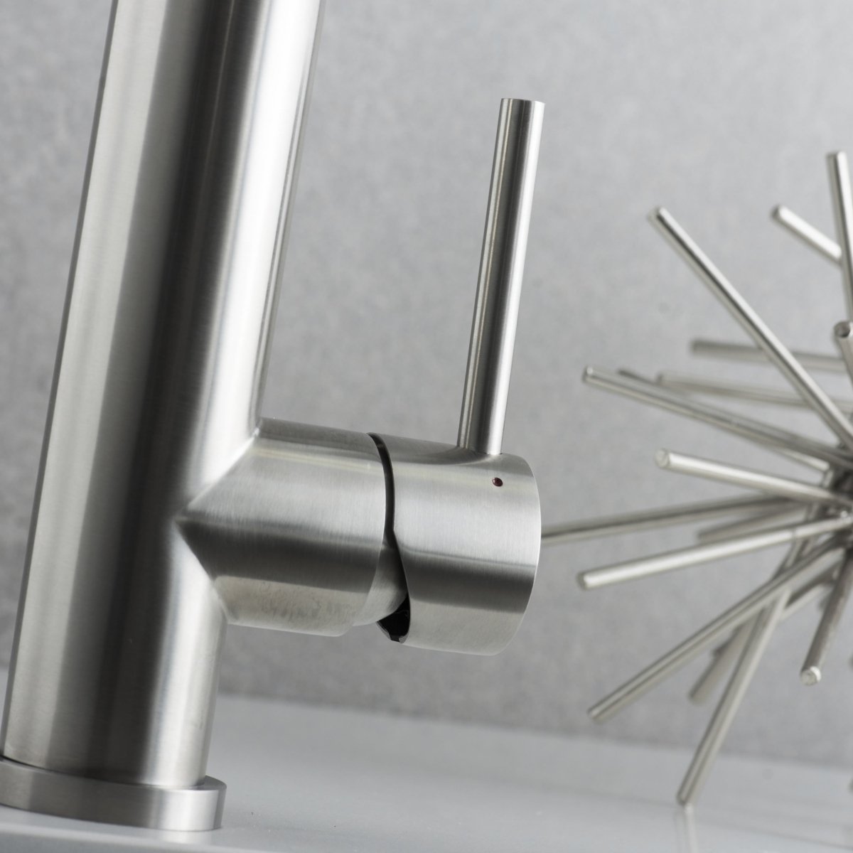 Single Handle Pull Down Kitchen Faucet Brushed Finish - HomeDIYer