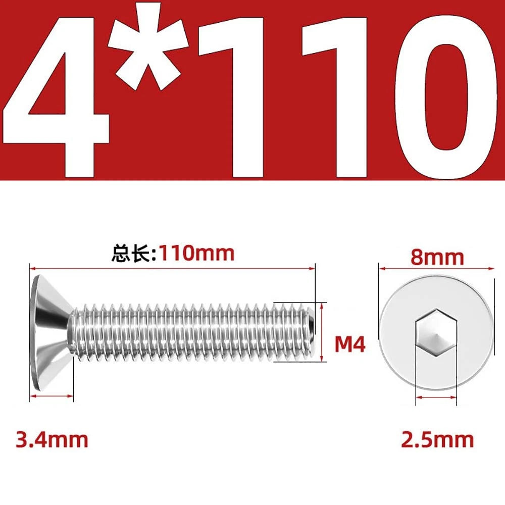 Countersunk Hex Socket Screws – A2 Stainless Steel, M2 to M16, DIN 7991, Fully Threaded