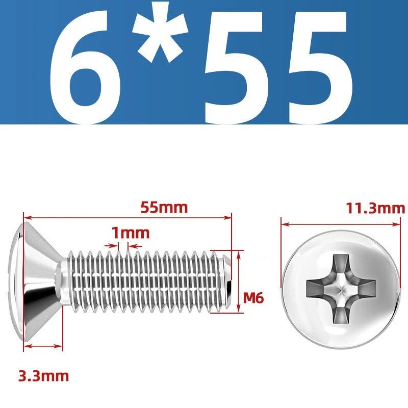 Phillips Oval Head Machine Screws Stainless Steel — M1.6 to M10, All Sizes - HomeDIYer