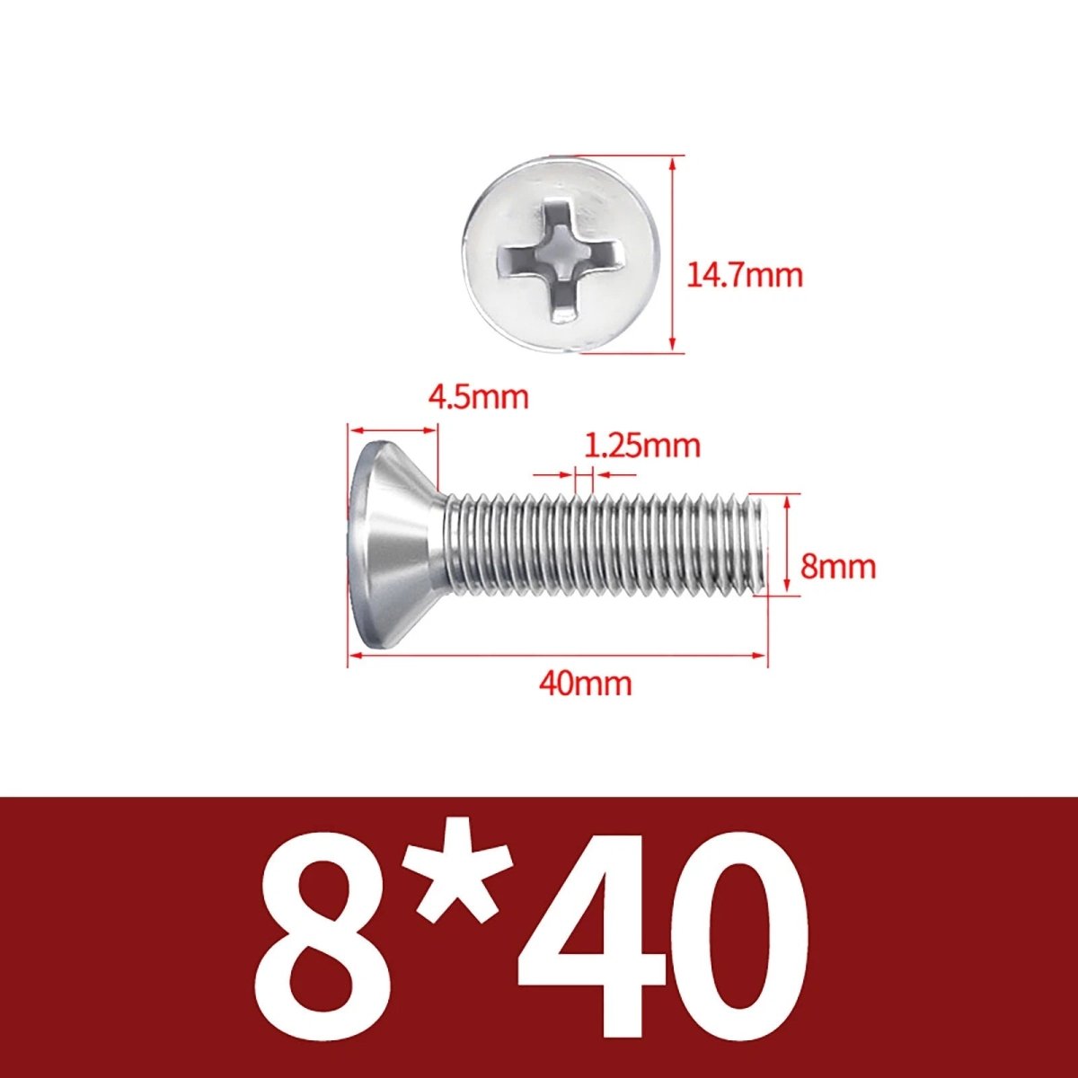 M3–M10 Phillips Countersunk Machine Screws – A2 Stainless Steel, Flat Head, Fully Threaded (3–100mm Overall Length) - HomeDIYer