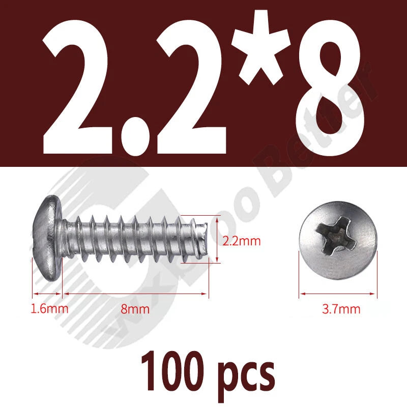 Pan Head Sheet Metal Screws Metric M1~M6 A2 Stainless Steel Sheet Metal Screws