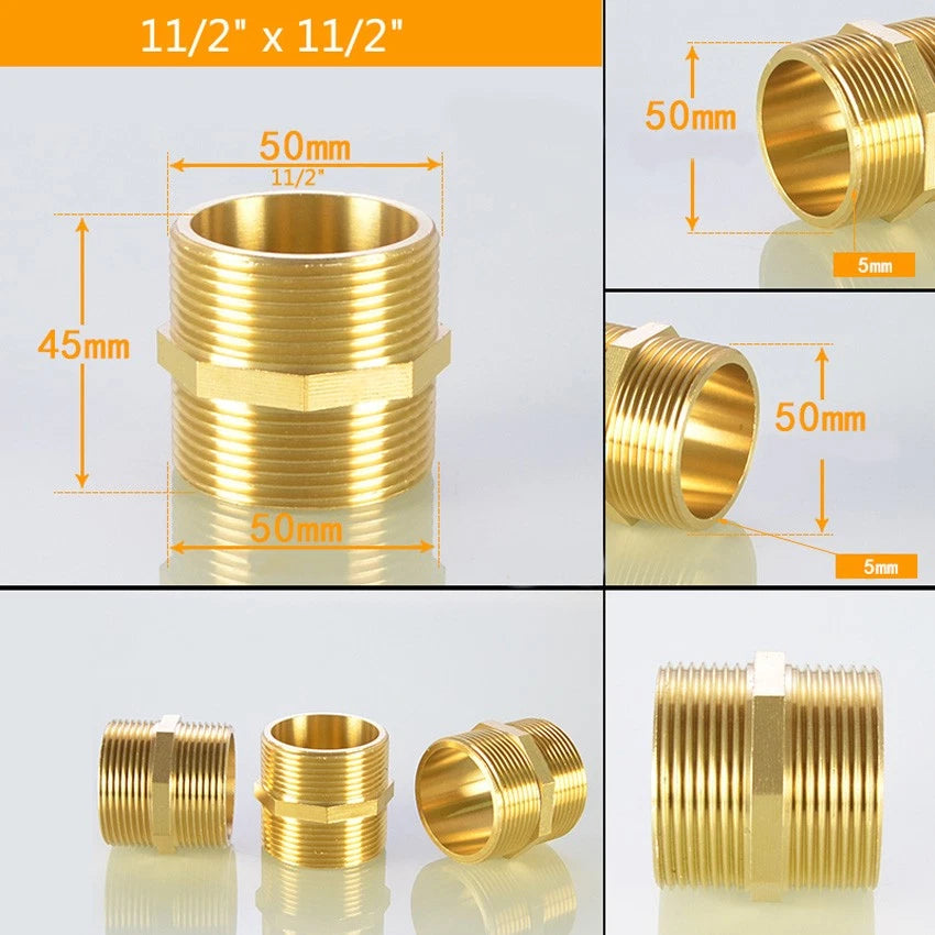 BSP Male Thread Reducer Nipple — Brass Pipe Fitting Connector Adapter
