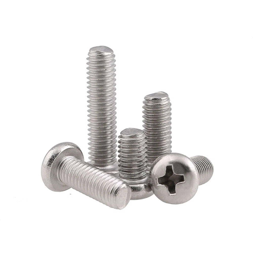M2 M4 M5 Phillips Pan Head Machine Screws – 304 Stainless Steel, Fully Threaded (Length Under Head)