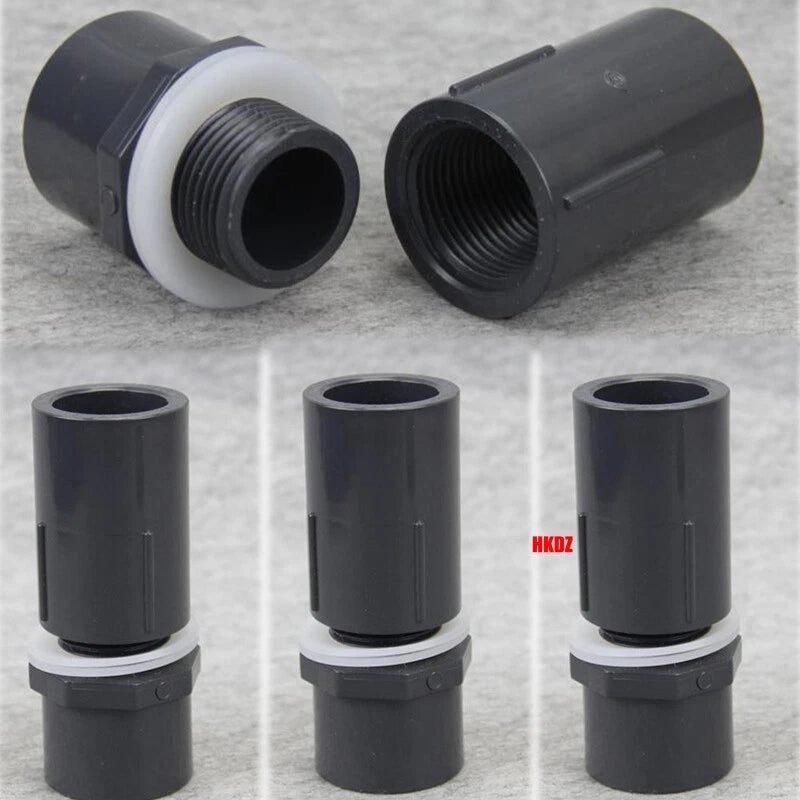 PVC Water Pipe Fittings Joint Adapter Fish Tank Aquarium Inlet Outlet Connector