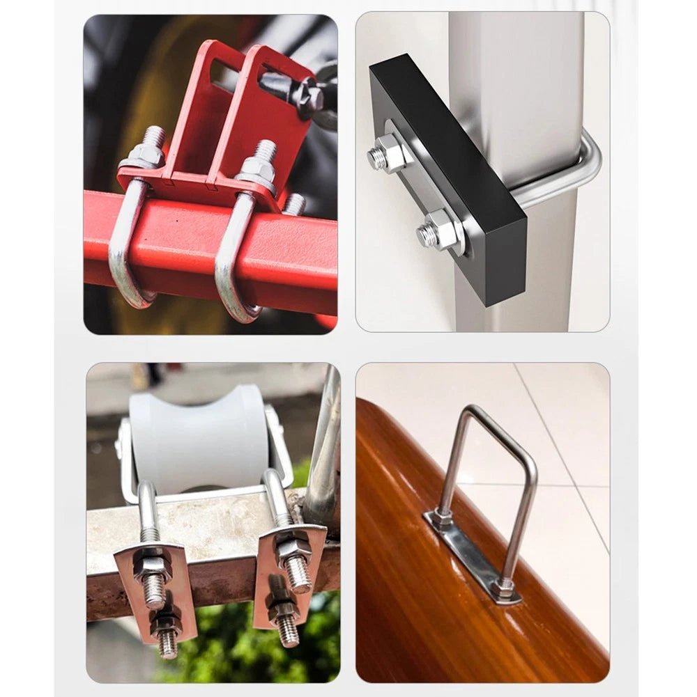 M6 U - Bolt with Plate and Nuts – Stainless Steel 304 (A2) for Trailer & Pipe Clamp - HomeDIYer