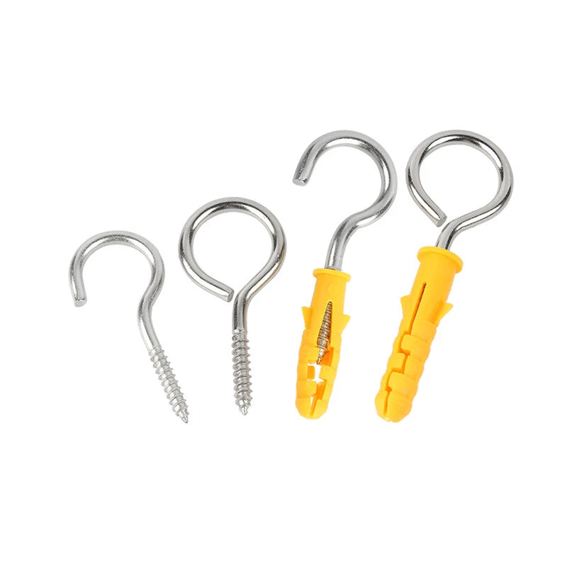 Stainless Steel A2 Screw Eye Hooks & Hook Screws — Self-Tapping, M3–M8