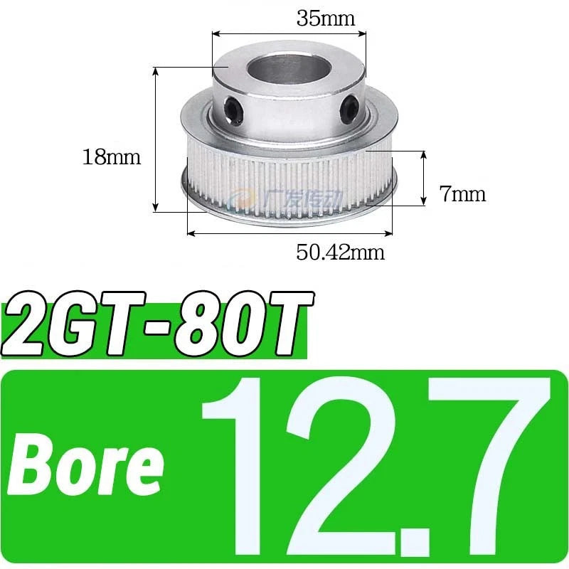 GT2 Timing Belt Pulley 16-100 Teeth 6-10mm Teeth Width Bore 3mm-25mm For 3D