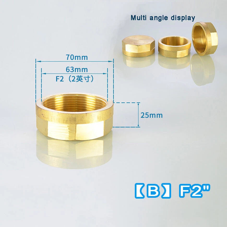 Brass Octagonal Blanking Plug — Male & Female Pipe End Cap | 1-1/4" 1-1/2" 2"