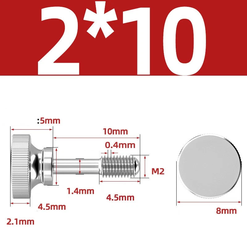 Knurled Thumb Screws Stainless Steel — M2 M2.5 M3 M4 M5 M6 M8 M10 Hand Knob Bolts