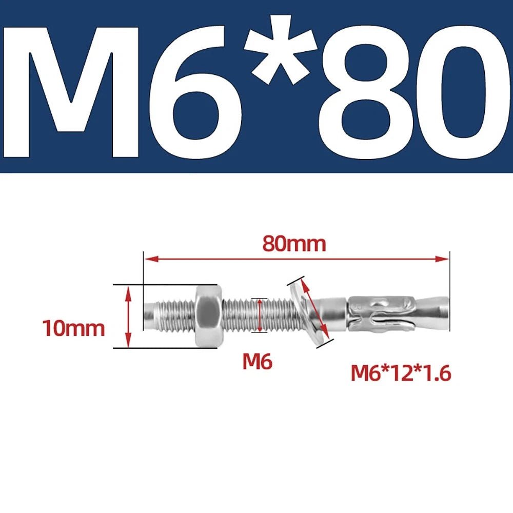 316 Stainless Steel Through Bolts – Wall Expansion Anchor Bolts M6–M16 - HomeDIYer