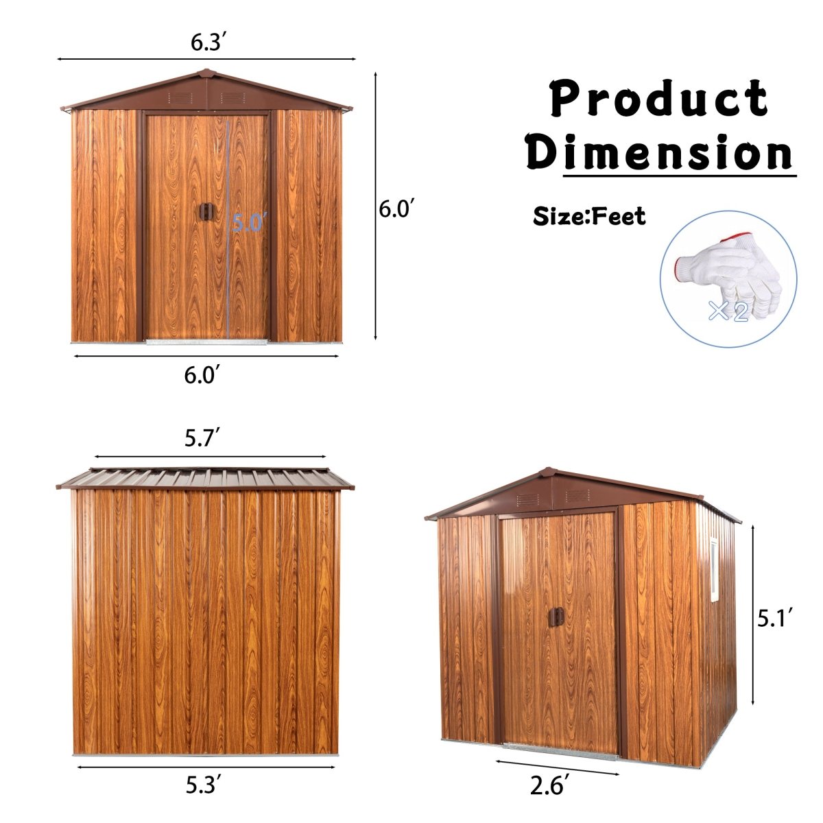 6ft x 6ft Outdoor Metal Storage Shed with Metal Foundation ,With window - HomeDIYer