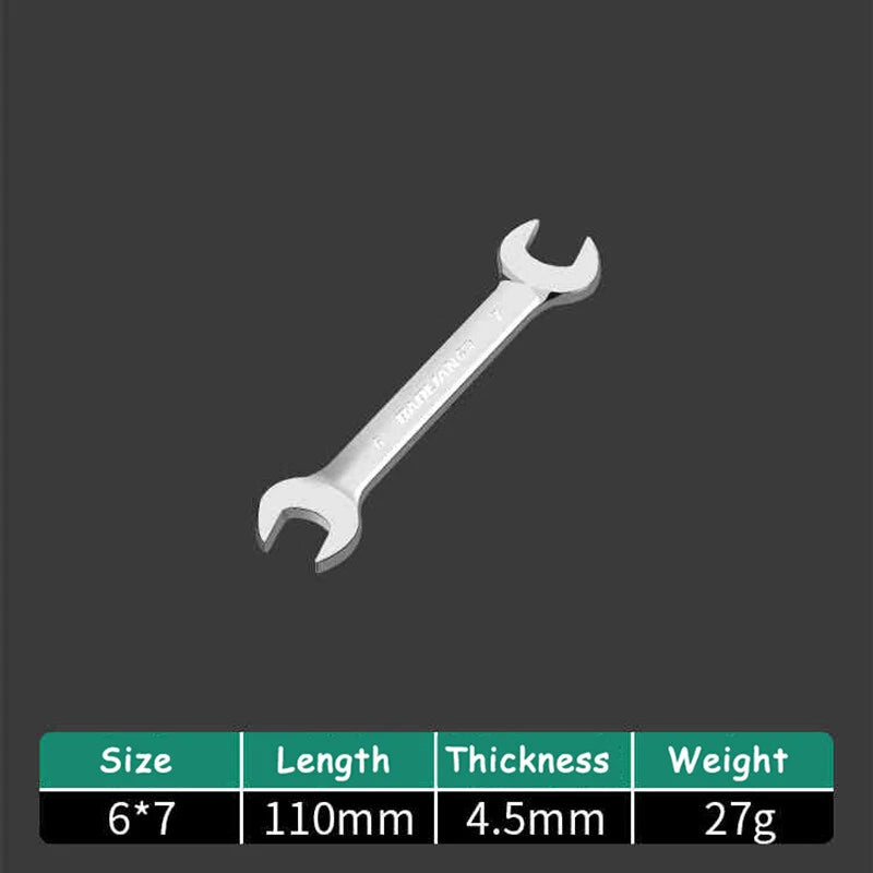 Thin Double Open End Spanner Repair Wrench Chrome Vanadium Steel Metric 6mm-36mm