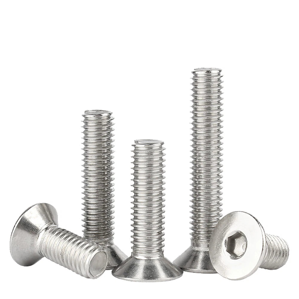 M1.6-M16 A2 Stainless Steel Hex Socket Countersunk Flat Head Screws | 10 PCS