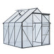 6x6FT Black Polycarbonate Walk-In Greenhouse, Raised Base & Anchor, All-Season Backyard