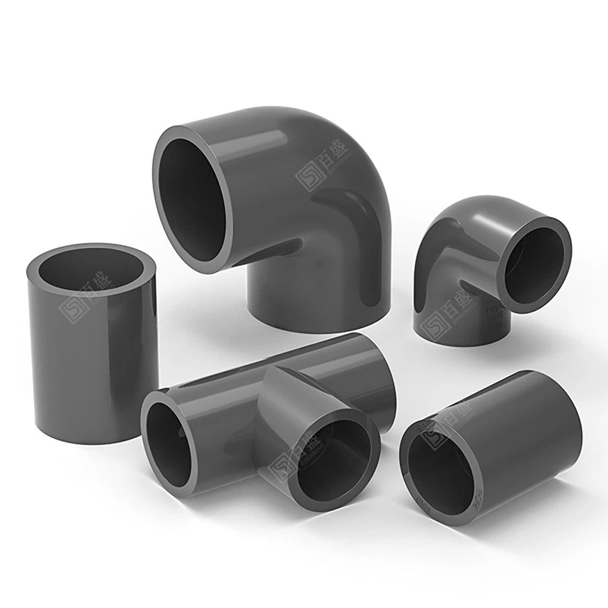 PVC Plumbing Fittings 45° Elbow-Straight-Tee Pipe Connector Solvent Weld