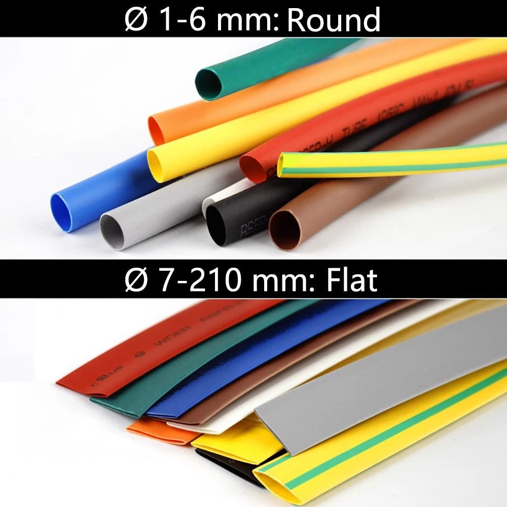 Heat Shrink Tubing 2:1 Ratio — 1 to 210mm Diameter, 7 Colors, Cut - to - Length - HomeDIYer