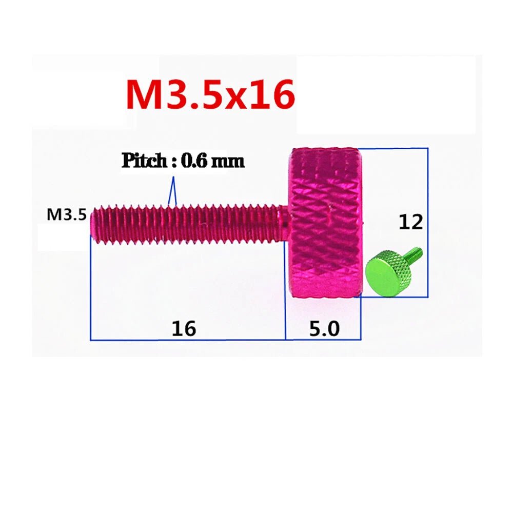 M3.5 Aluminum Alloy Knurled Thumb Screws – Hand Grip Knob Bolts for PC Computer Case (4.5‑25mm) - HomeDIYer