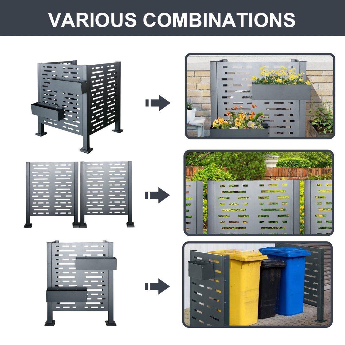 3ftx3ft Air Conditioner Fence for Outdoor Units,Metal Privacy Fence Cover, Perfect to Conceal Air Conditioning Units - HomeDIYer