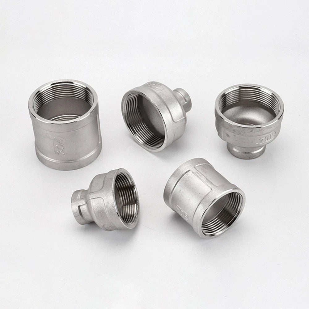BSP Female Threaded Pipe Reducer Coupling — Stainless Steel A2, 1/2" to 4"