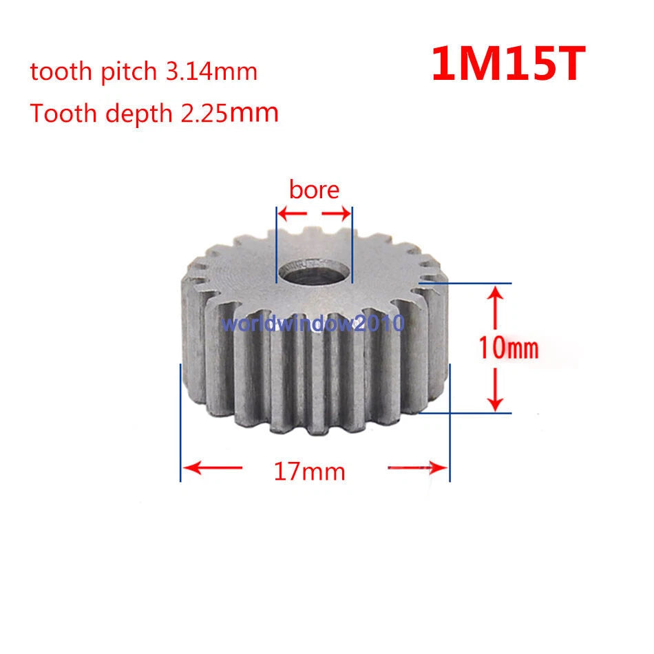 45# Steel Spur Gear 1M12T-1M100T Metal Mod 1 Pinion Gear 12-100 Tooth Moter Gear
