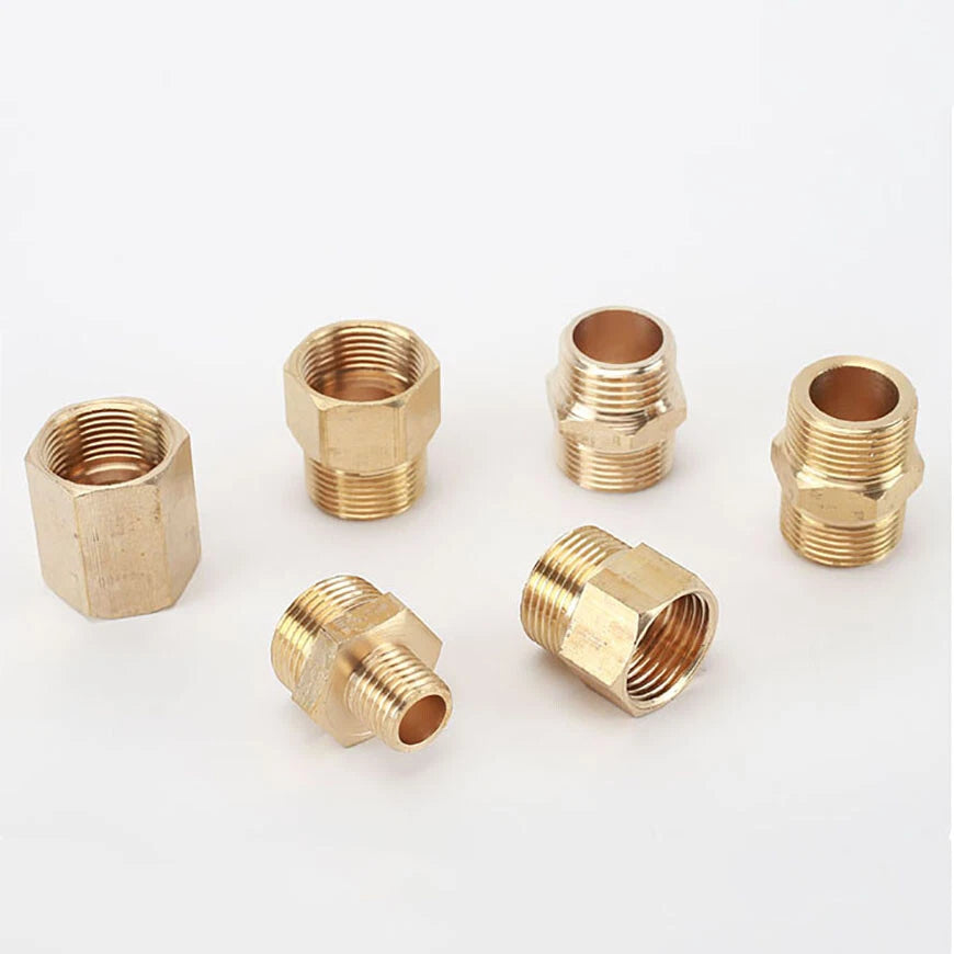 M22x1.5 Brass Hex Nipple Pipe Adapter — FM / MM / FF & Reducer Fittings