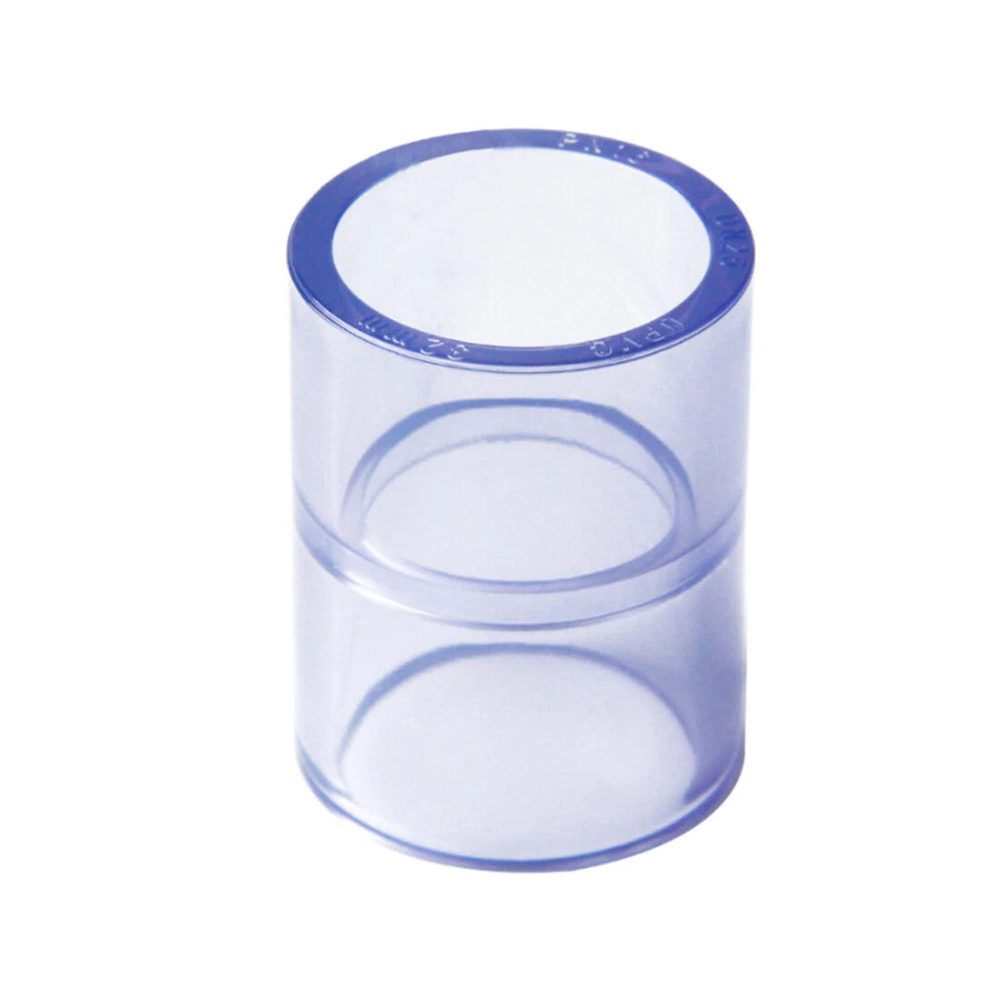 Transparent PVC Straight Pipe Coupling — Socket Fitting for Water Lines
