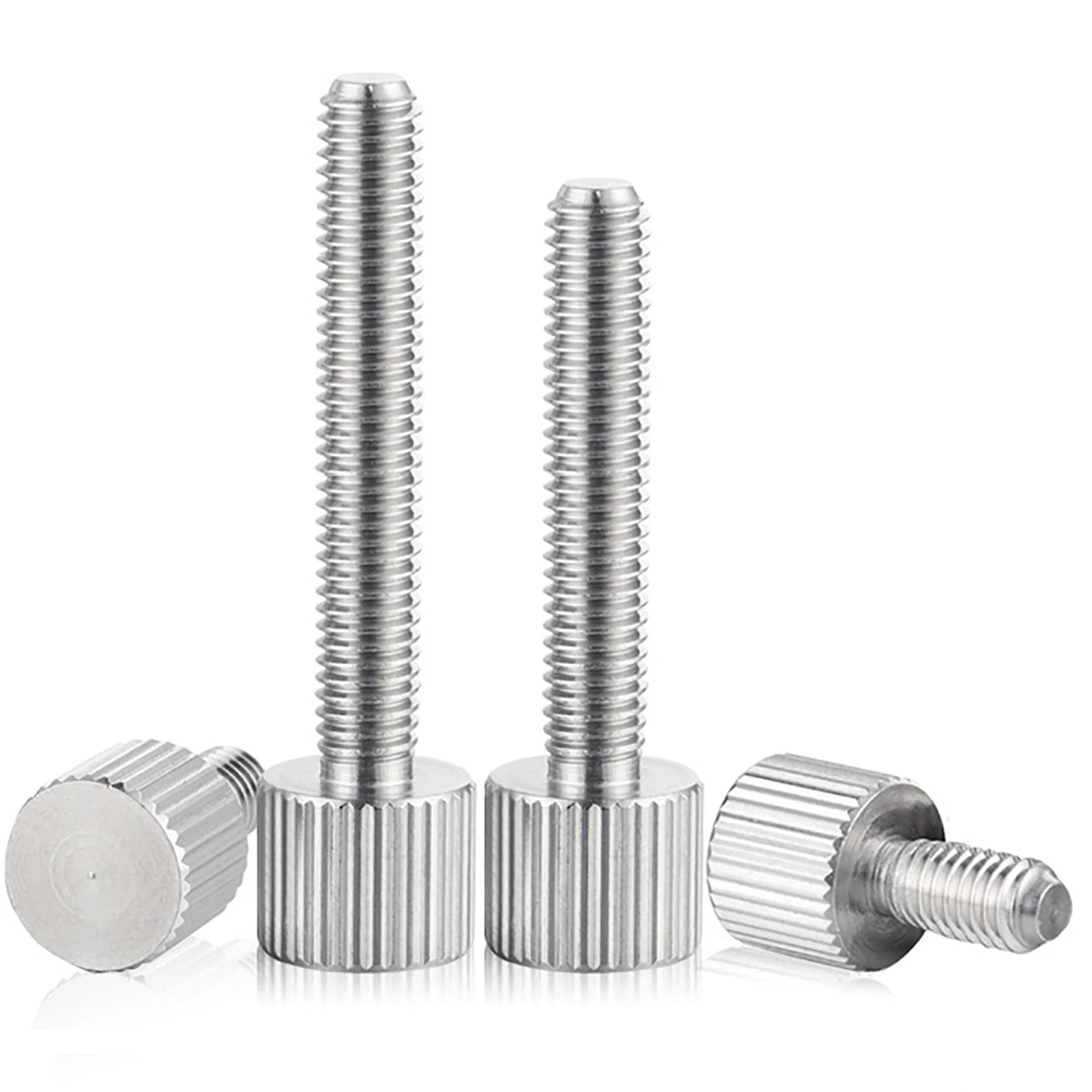 1 Pcs M3 M4 Knurled Thumb Screws Flat Head Thumb Screw Bolts Steel Nickle Plated