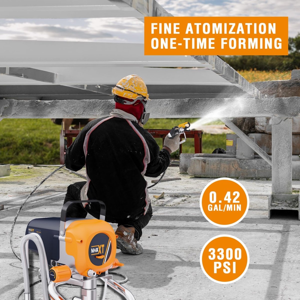 Airless Paint Sprayers, 3300PSI Motorized Paint Sprayer with Stand, High Efficiency Spray Paint Machine for Home, Outdoor DIY Handyman Shed Garage House Painting Deck Shed Fence Furniture - HomeDIYer