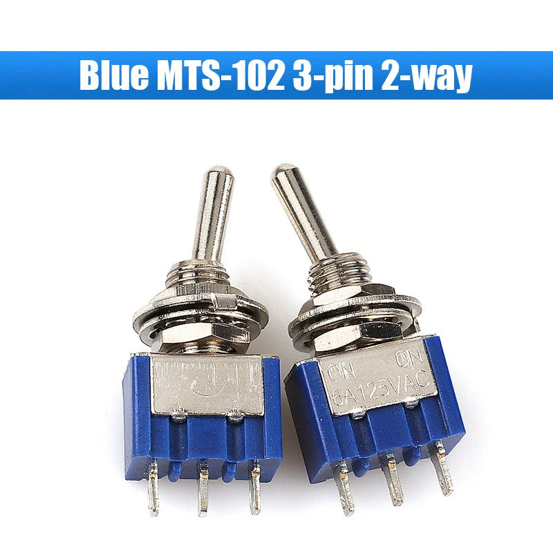 MTS PS Toggle Switch SPDT — 3/6/9/12 Pin, 2-Way/3-Way, Latching & Self-Reset