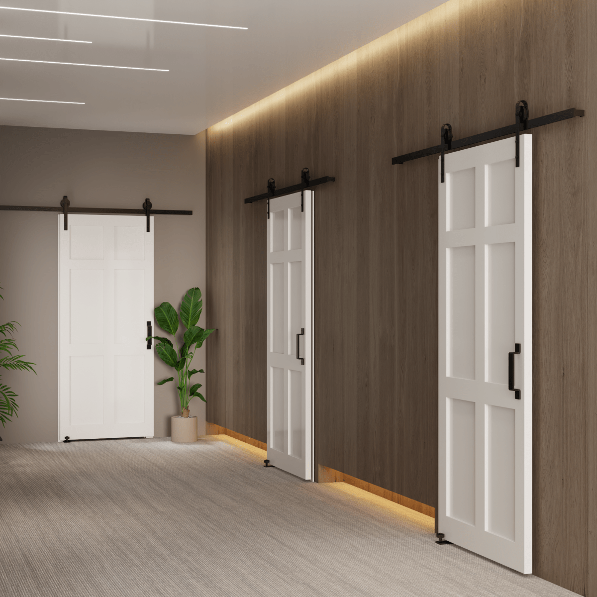 28" x 84" Six Panel Real Primed Door Slab, DIY Panel Door, Modern Interior Barn Door, Water - proof, Anti - deformation, Pre - Drilled Ready to Assemble, Suitable for Pre - hung Door and Barn Door - HomeDIYer