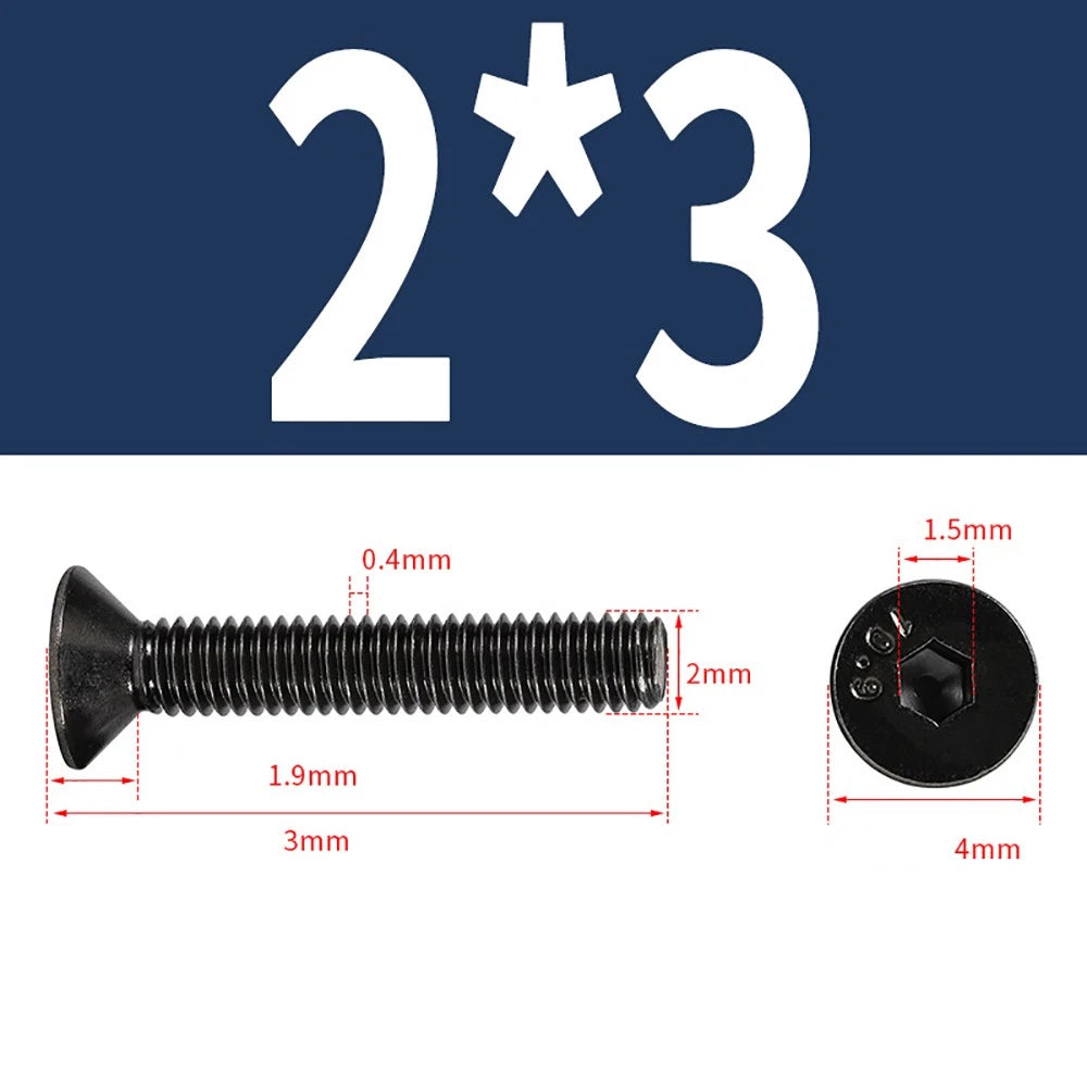 M2-M6 Countersunk Socket Head Cap Screws – Grade 10.9 Alloy Steel