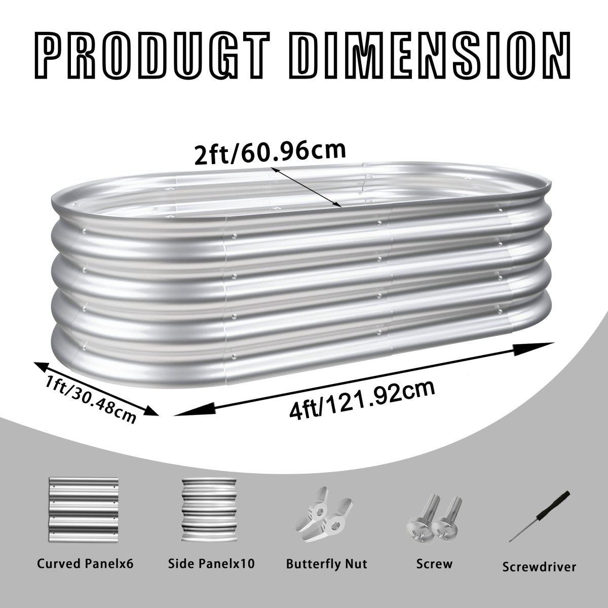 Raised Garden Bed Kit, Galvanized Planter Raised Garden Beds for Outdoor for Vegetables,Flowers &Herbs, Heavy Duty, Rust - Resistant, Easy Assembly - HomeDIYer
