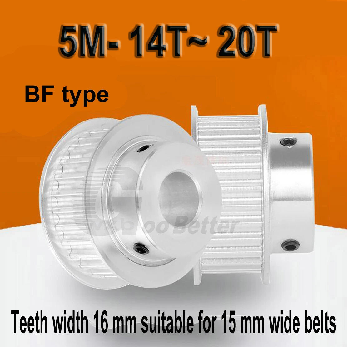 5M Pulleys BF-type 14T~20T Timing Belt Pulley Bore=5mm~20mm Tooth width=16 mm
